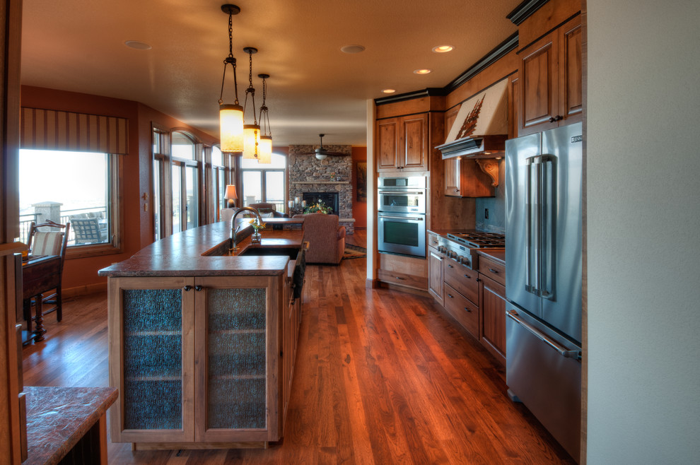 Arts and crafts kitchen photo in Denver