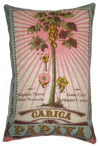 Botanica 13" x 20" Linen Pillow with Carica Papaya Print