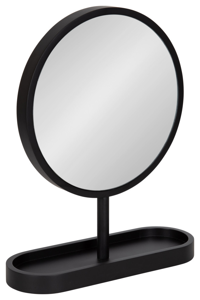 Travis Framed Tabletop Mirror, Black, 17"x21"