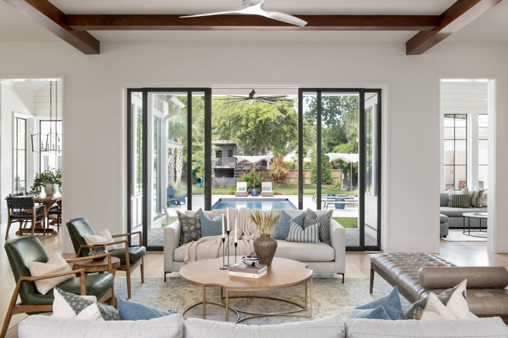 Inspiration for a beach style living room in Charleston.
