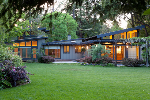 Rear Yard trendy-hus-og-facade