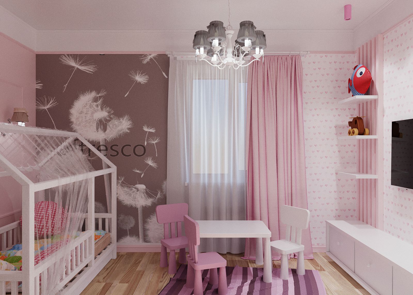 Детская с одуванчиками в коттедже