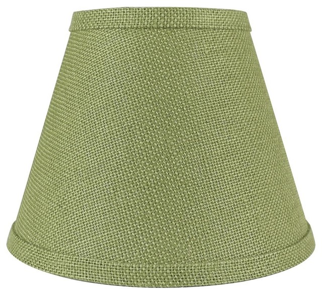 Hardback Faux Silk Coolie Lamp Shade, Burlap, 5x9x7", Khaki Green