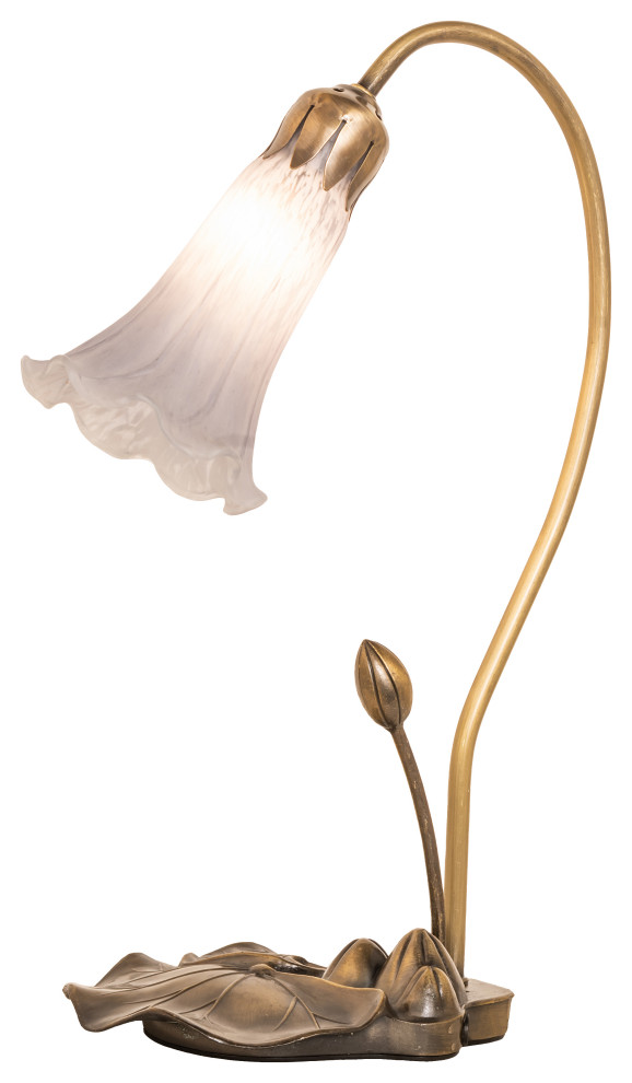 16 High Grey Pond Lily Mini Lamp