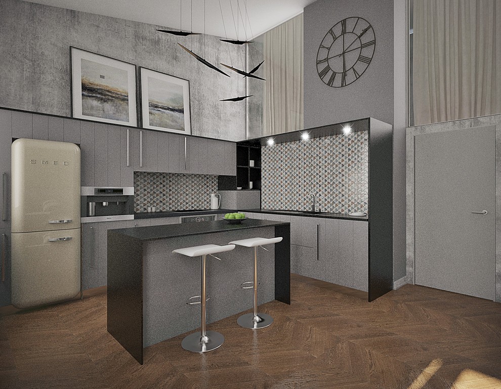 Кухня-гостиная в лофте