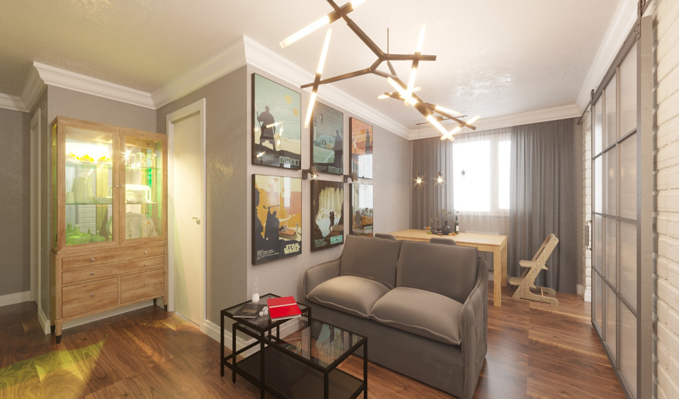 Гостиная-столовая, вид сбоку