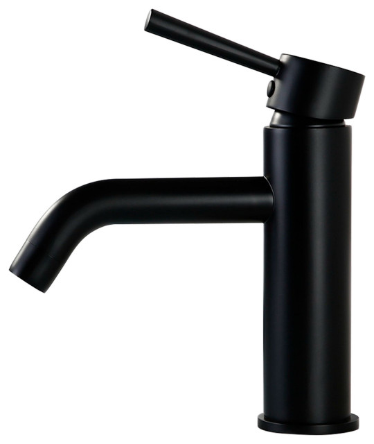 Single Hole Bathroom Sink Faucet, Matte Black Modern Bathroom Sink
