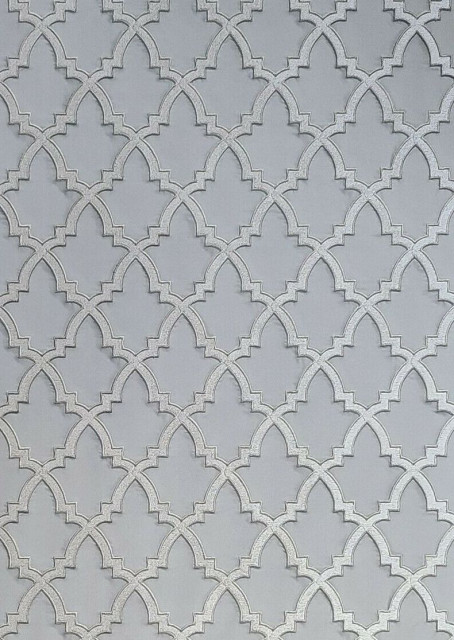Gray bronze gold geometric faux fabric trellis lines Wallpaper, 8.5