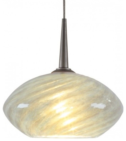 Pandora LED Pendant Light w Opaline Glass (Bronze 4 in. Canopy)