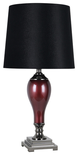 Glass 32 Urn Table Lamp Burgundy Traditional Table Lamps