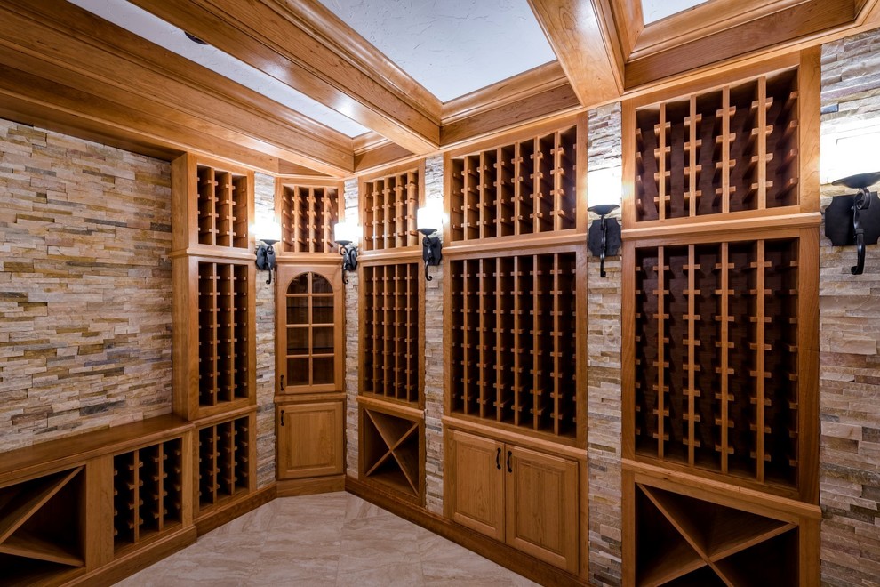 Example of a classic wine cellar design in Cincinnati