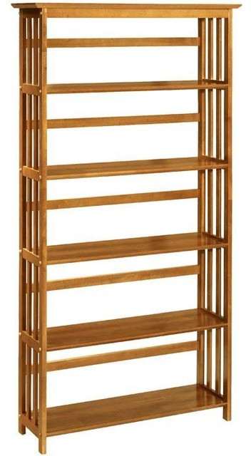 Mission-Style 38"W 5-Shelf Bookshelf