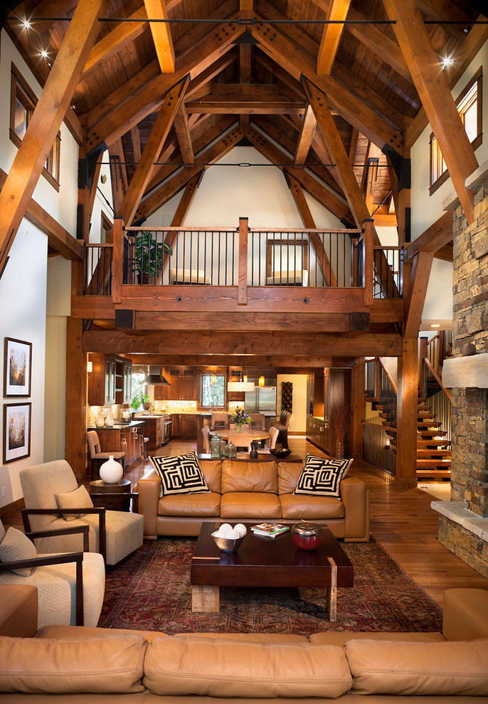 Inspiration for a traditional family room in Denver.