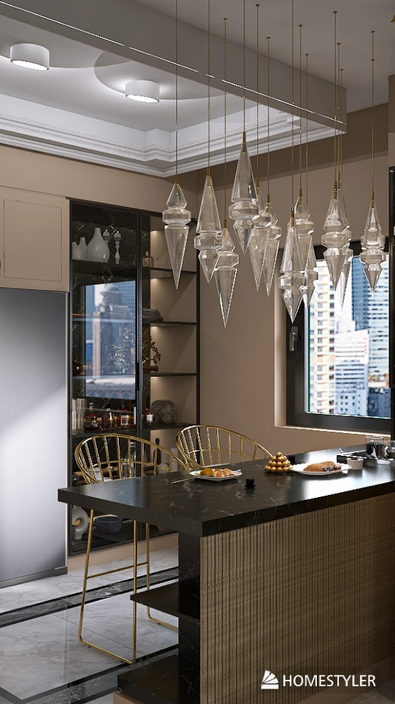 Кухня-гостиная в стиле Ар-Деко