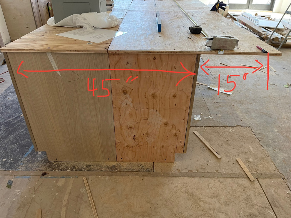 island overhang support help