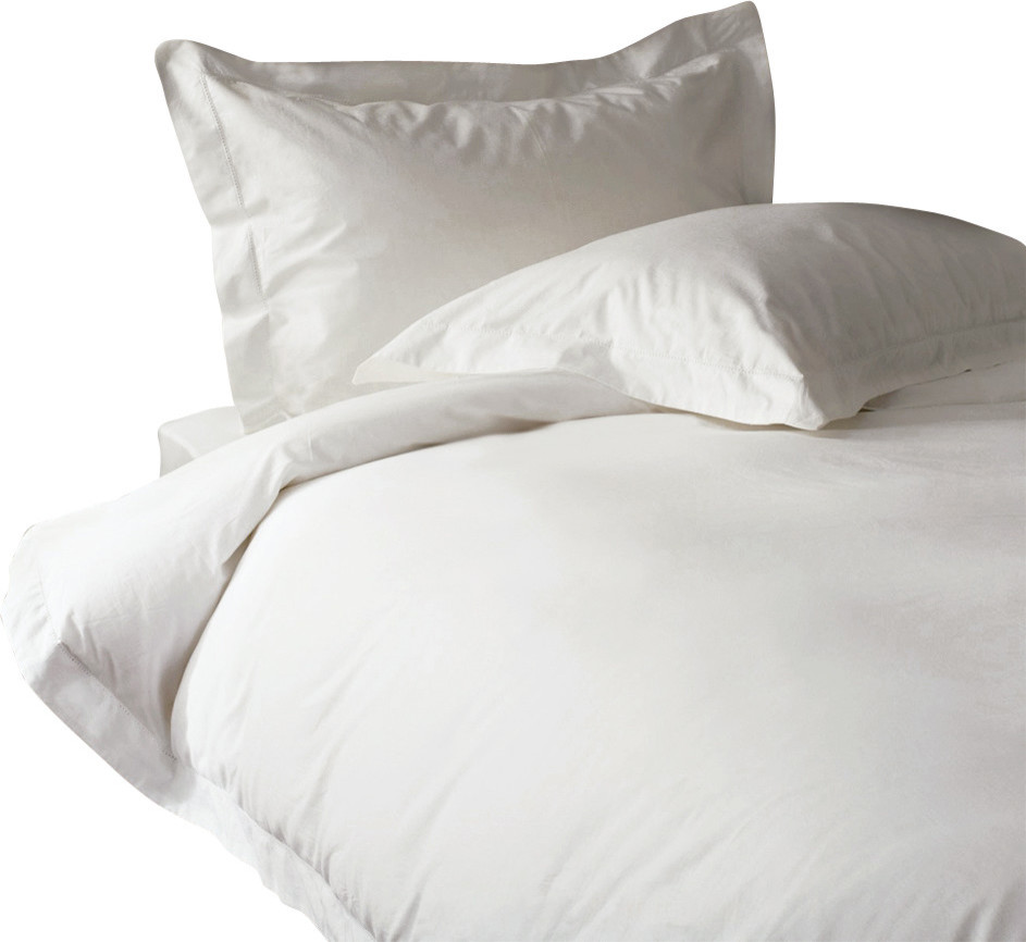 300 TC Duvet Cover with 1 Fitted Sheet Solid White, Twin