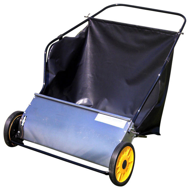 31" Deluxe Stainless Steel Push Lawn Sweeper Traditional Outdoor Power Equipment by Mid