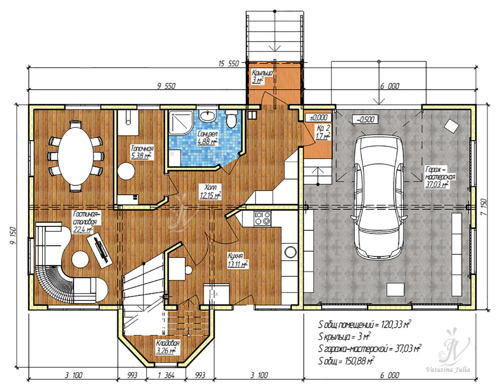 Эскизный проект индивидуального двухэтажного жилого дома в Сергиево-Посадском ра