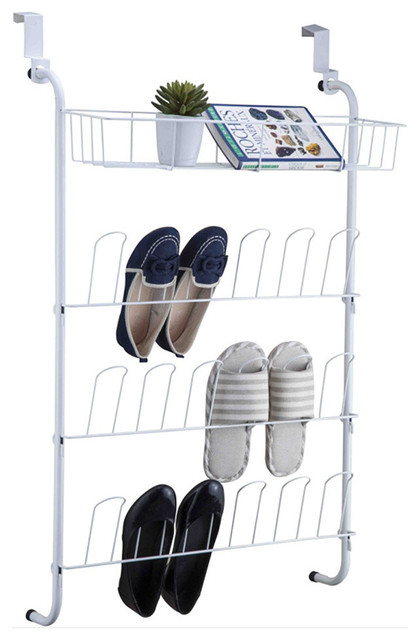 Ondisplay Over The Door Shoe Slipper Rack And Bin Contemporary