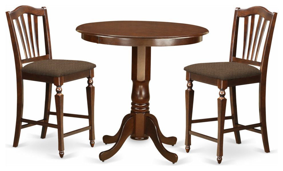 3 Pc Dining Counter Height Set Kitchen Table, 2 Counter