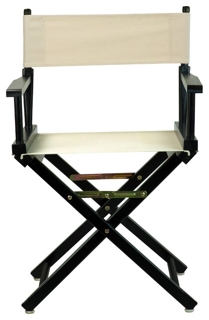 18" Director's Chair With Black Frame, Natural/Wheat Canvas