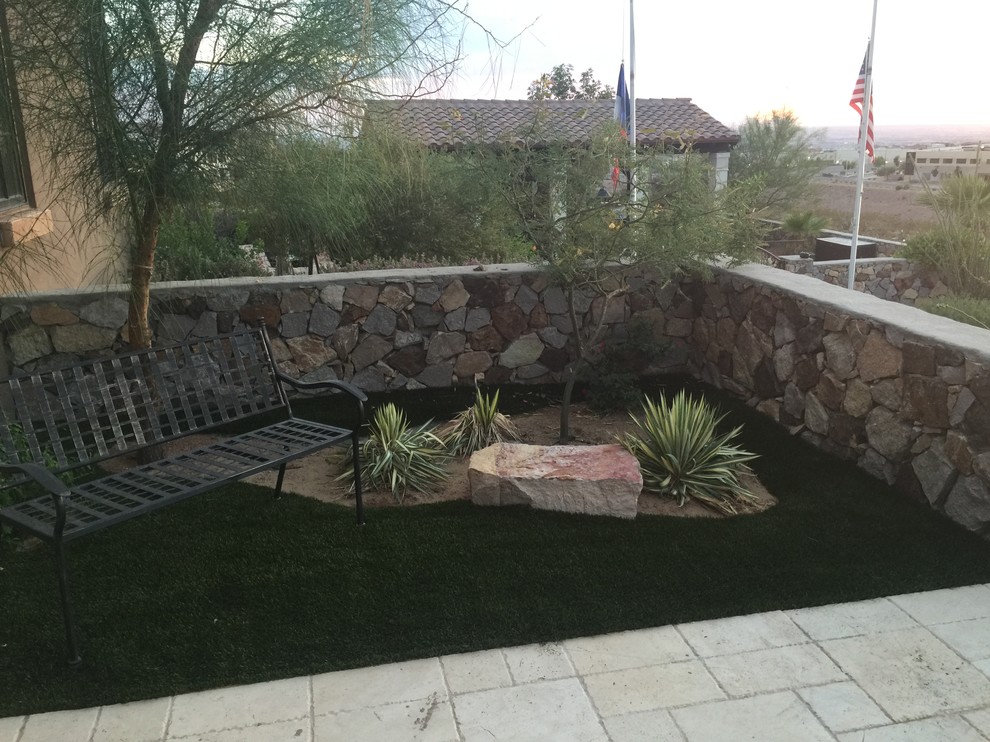El Paso Franklin Mountain Home turf with flagstone American Southwest Austin by Southwest