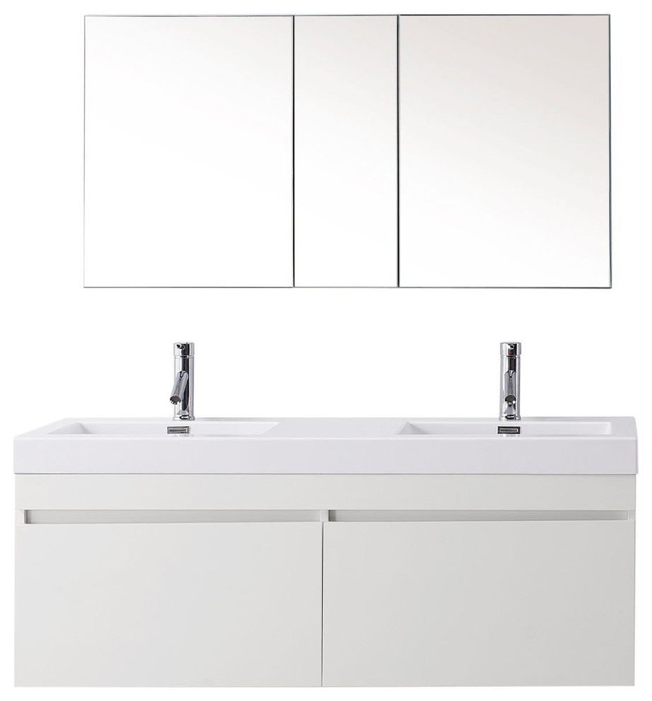 Zuri 55" Double Bathroom Vanity Contemporary Bathroom Vanities And