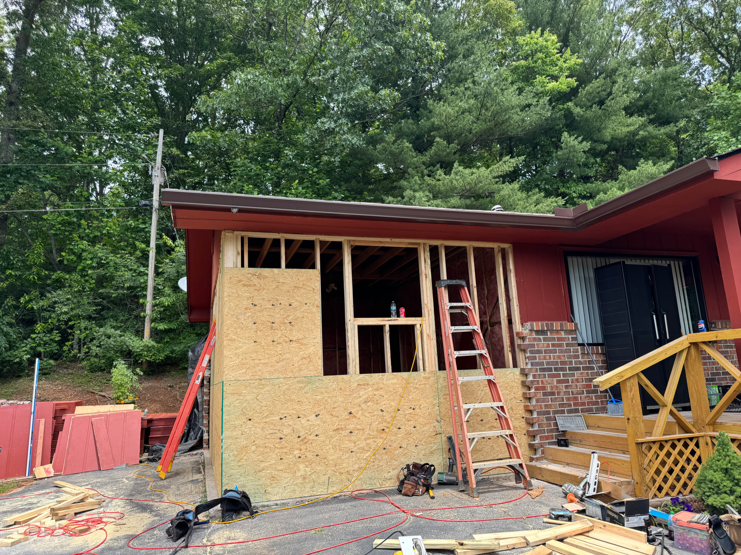 Carport Conversion to Living Space with Masonry and Window Upgrade