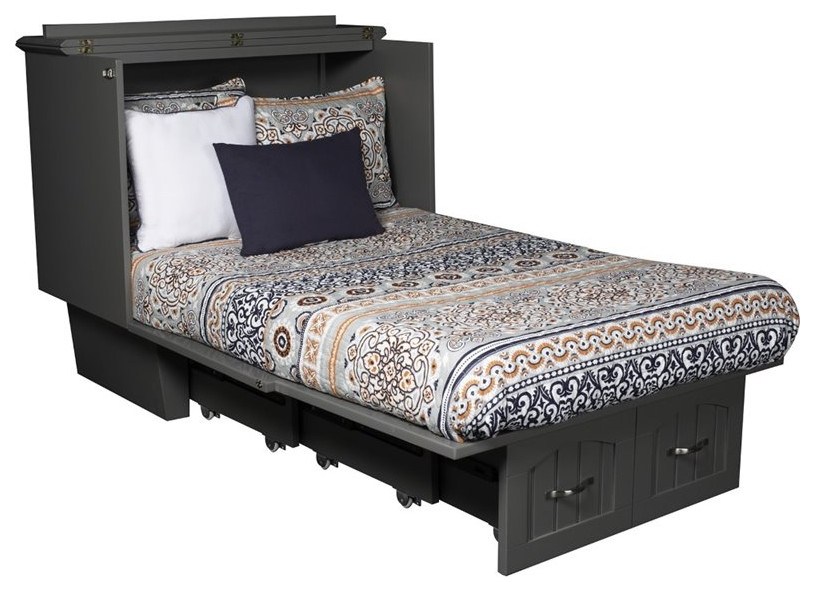 Nantucket Twin Murphy Bed Chest with Mattress and Builtin Charger in