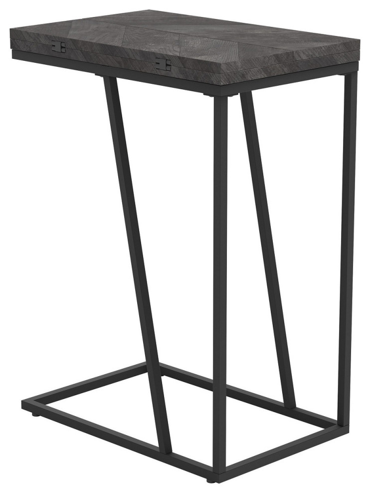 Expandable Rectangular Accent Table Industrial Side Tables And End