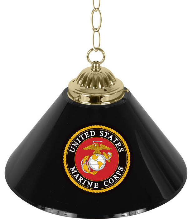 United States Marine Corps Single Shade Bar Lamp - 14 inch