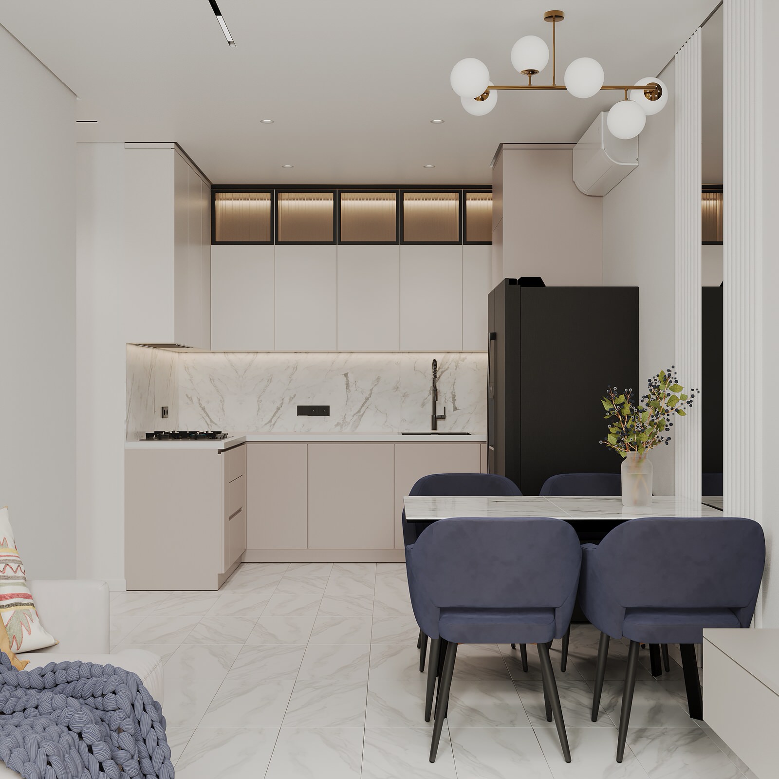 Кухня гостиная для динамичной семьи