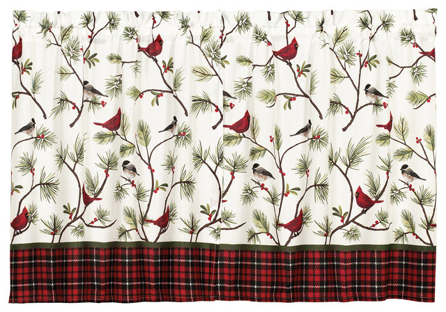 Winter Birds Tier Curtains, Set of 2, 57"x36"