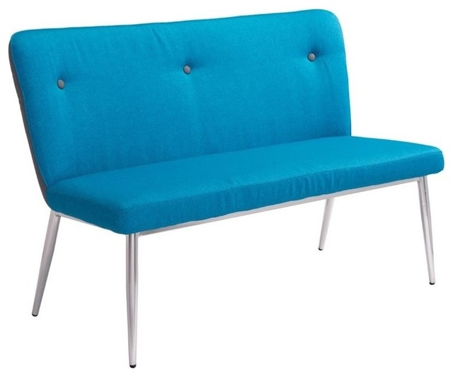 Zuo Hope Fabric Bench in Blue