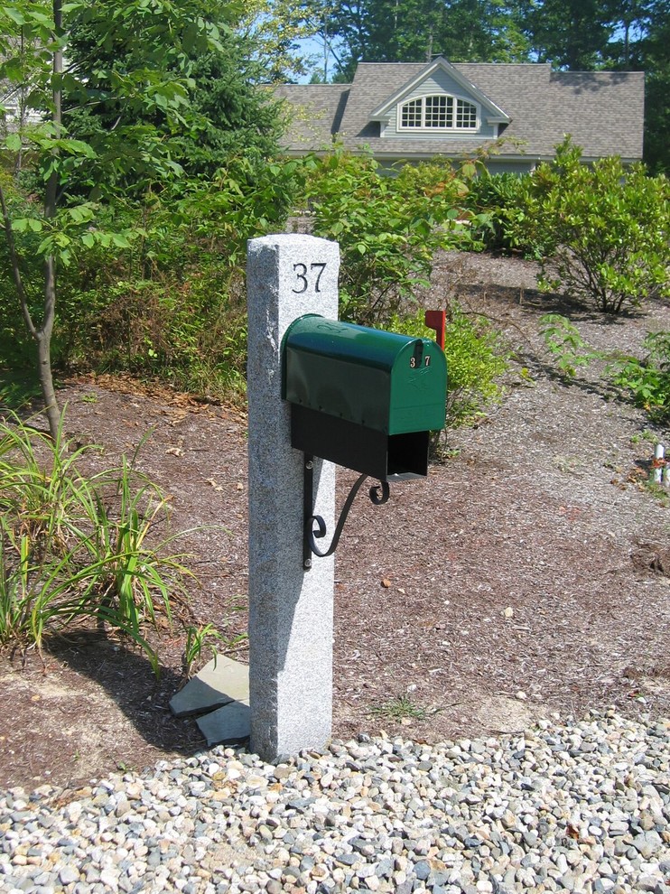 Photo of a rustic landscaping in Boston.