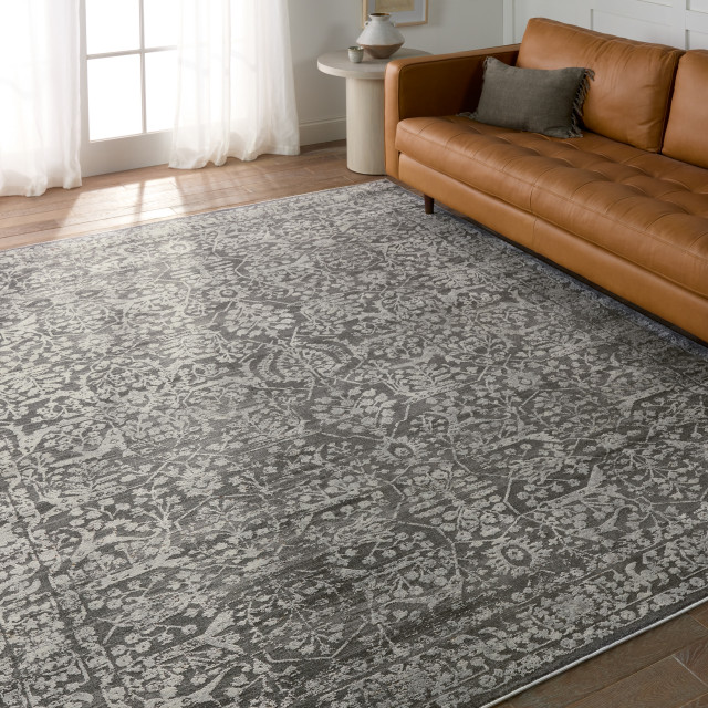Jaipur Living Elvira Floral Gray/ Cream Area Rug, 10'X14