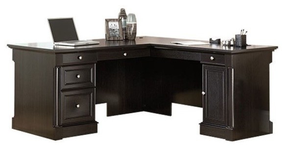 Sauder Palladia L Shaped Desk In Wind Oak Transitional Desks