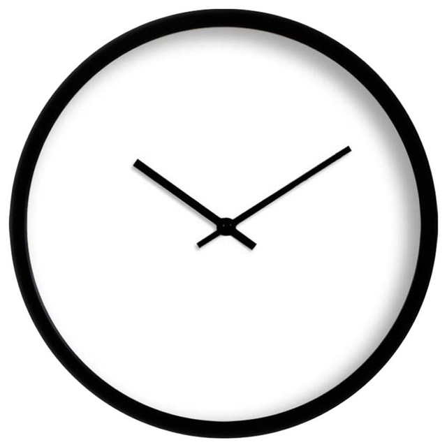 Black and White Simple Style Blank Wall Clock, Modern Home Decor, 12