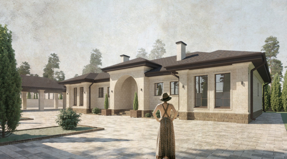 Традиционный одноэтажный дом для большой семьи