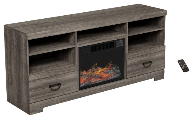 Electric Fireplace TV Stand for TVs up to 65" Media Console With Shelves