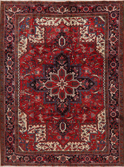 Consigned, Victorian Medallion Hand Knotted Heriz Oriental Area Rug ...