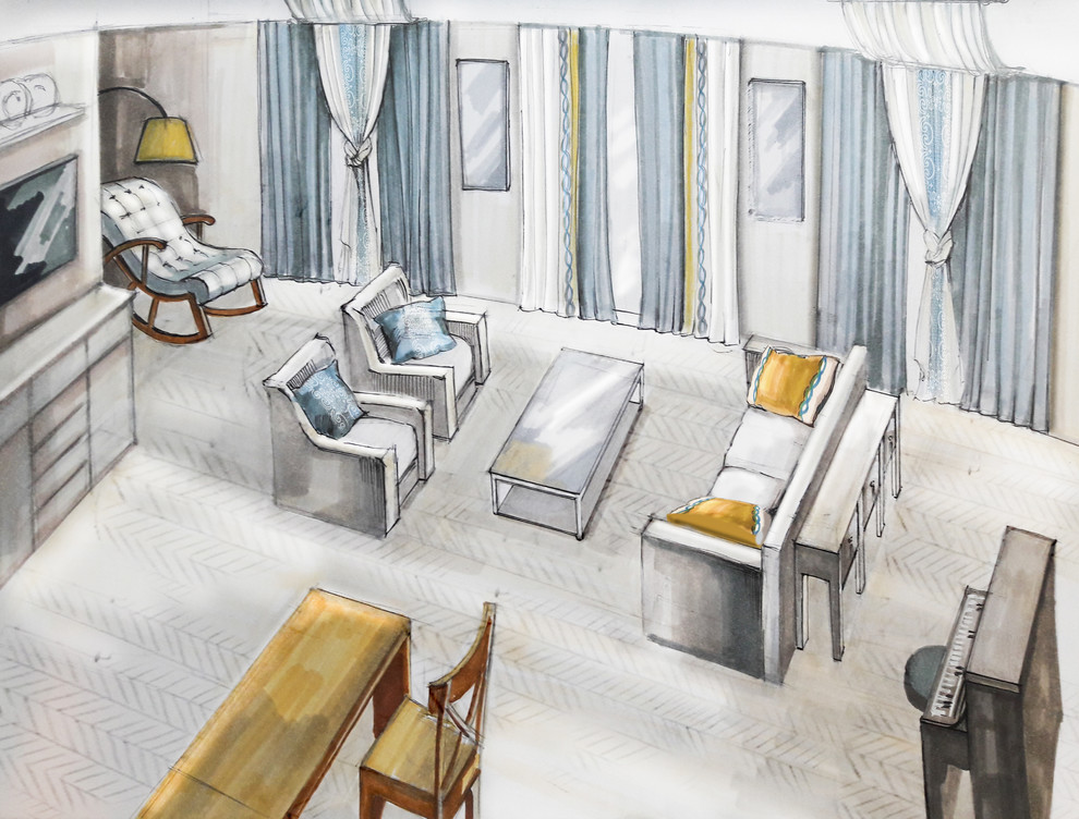 Проект дома в рисованной технике