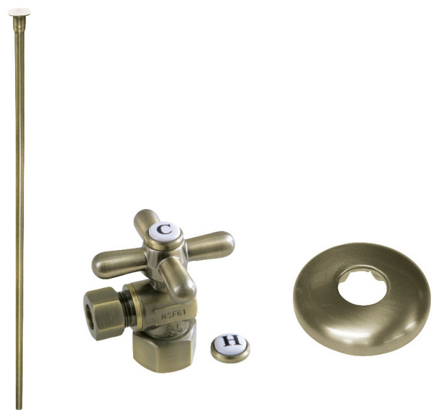 Kingston Brass Toilet Supply Kit Combo 1/2" IPS X 3/8" Comp Outlet