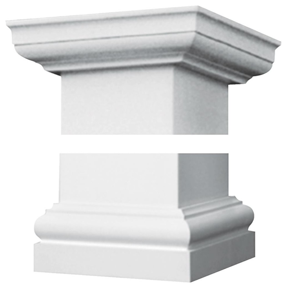 DIXIE PACIFIC 6" Square Fiberglass Cap/Base Set Traditional Columns And Capitals by Hipp