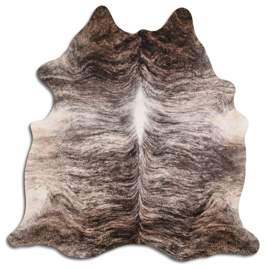 NATURAL HAIR ON Cowhide Rug DE LIGHT BRINDLE, 5'x7' to 6'x8