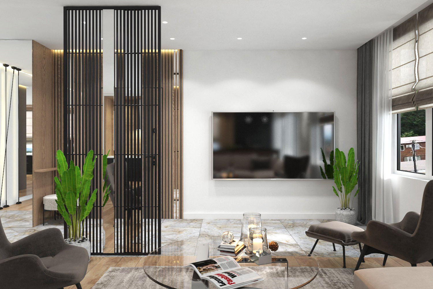 Гостиная в загородном коттедже