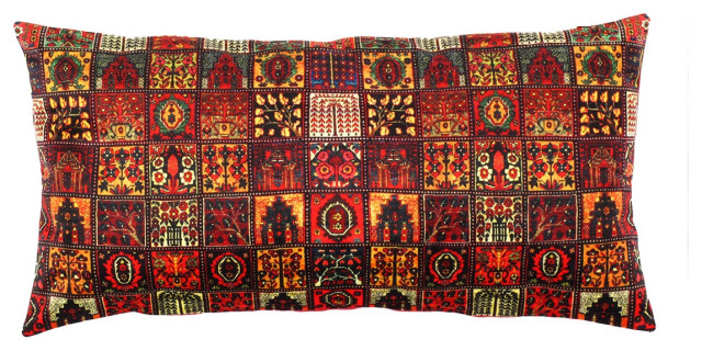 Persian Rug Bakhtiari Design Pillow 15"x30'"