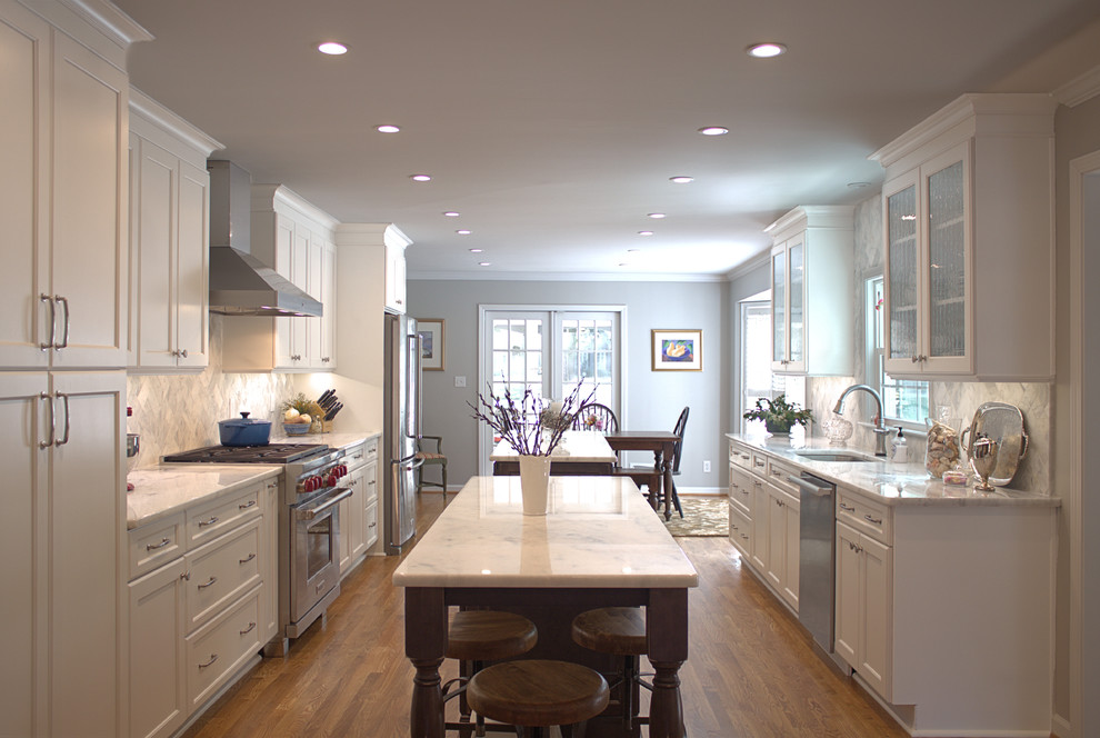 Design ideas for a transitional kitchen in Atlanta.