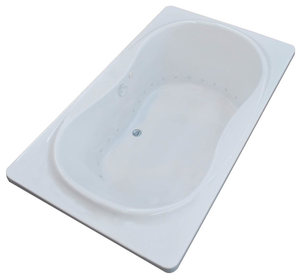 Left Drain White 32 X 60 Atlantis Whirlpools 3260vnal Venetian Rectangular Air Jetted Bathtub