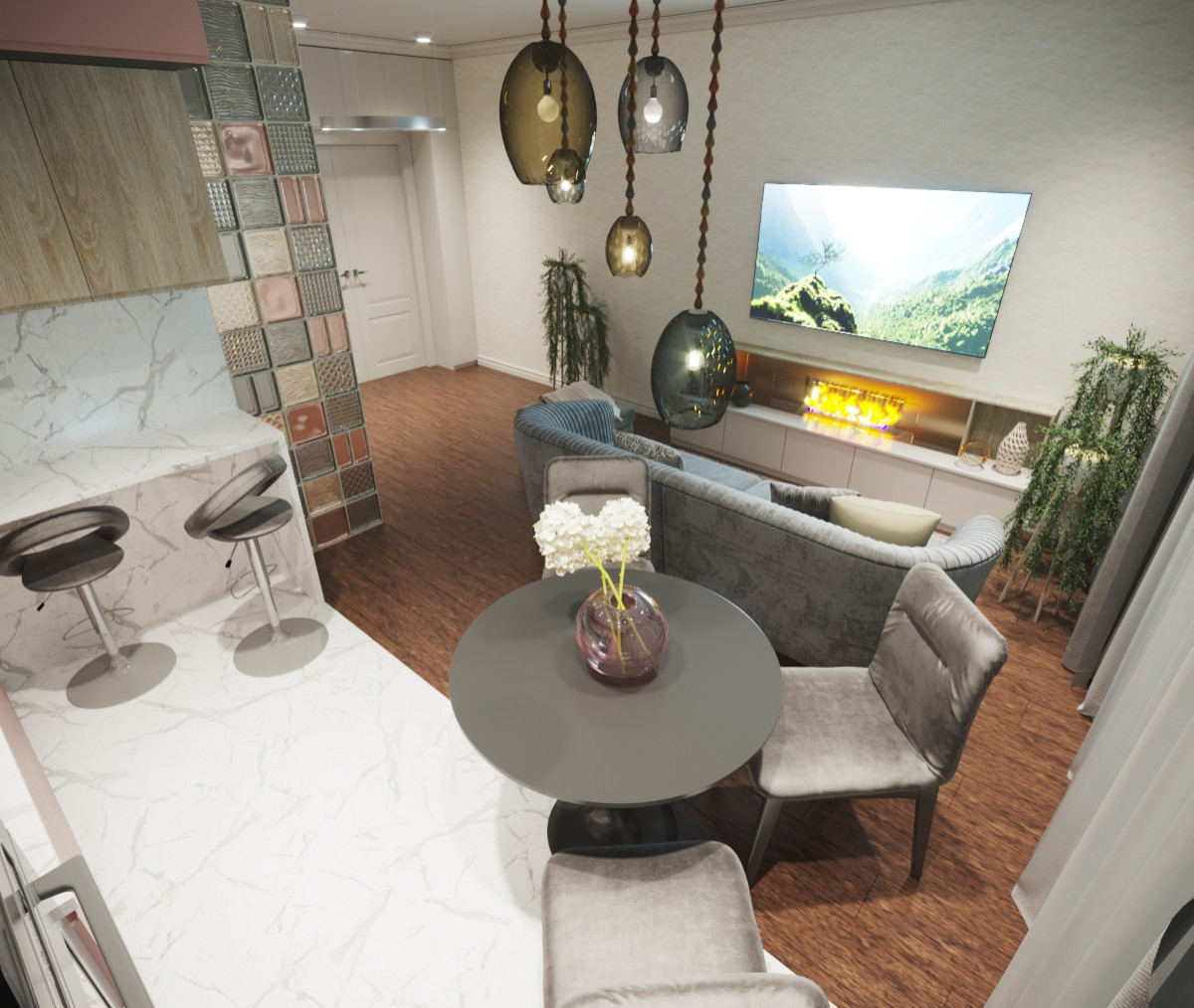 Дизайн проект для молодой семьи в ЖК Уфимский Кремль